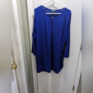 Lauren Ralph Lauren Size 2x Purplish Blue Top